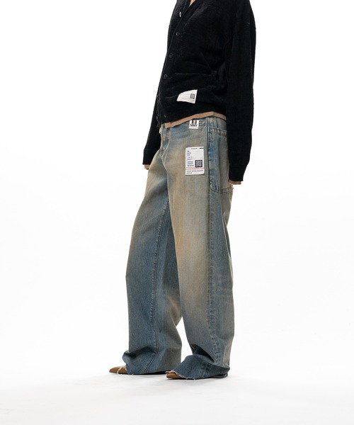 Maison MIHARA YASUHIRO(メゾンミハラヤスヒロ)の「Amateur Sewn Like Wide Denim Pants(デニムパンツ・レディース・ダークインディゴブルー/ブラック/インディゴブルー・36/38)」の12枚目の写真