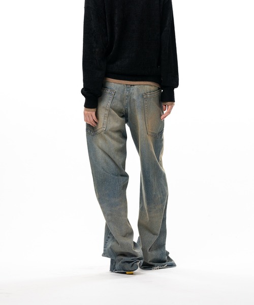 Maison MIHARA YASUHIRO(メゾンミハラヤスヒロ)の「Amateur Sewn Like Wide Denim Pants(デニムパンツ・レディース・ダークインディゴブルー/ブラック/インディゴブルー・36/38)」の13枚目の写真