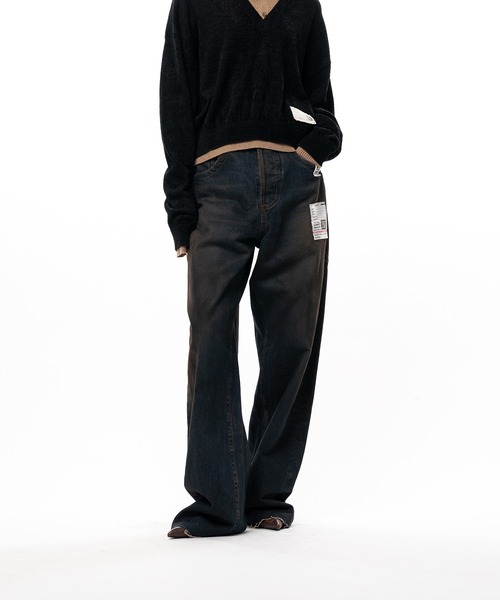 Maison MIHARA YASUHIRO(メゾンミハラヤスヒロ)の「Amateur Sewn Like Wide Denim Pants(デニムパンツ・レディース・ダークインディゴブルー/ブラック/インディゴブルー・36/38)」の16枚目の写真