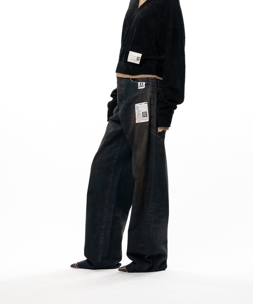 Maison MIHARA YASUHIRO(メゾンミハラヤスヒロ)の「Amateur Sewn Like Wide Denim Pants(デニムパンツ・レディース・ダークインディゴブルー/ブラック/インディゴブルー・36/38)」の17枚目の写真