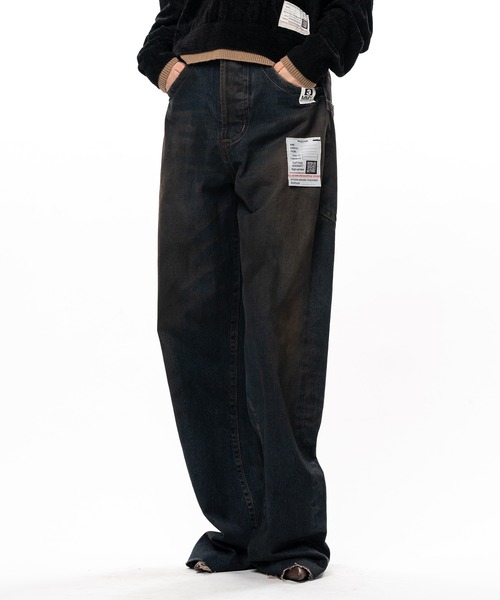 Maison MIHARA YASUHIRO(メゾンミハラヤスヒロ)の「Amateur Sewn Like Wide Denim Pants(デニムパンツ・レディース・ダークインディゴブルー/ブラック/インディゴブルー・36/38)」の19枚目の写真
