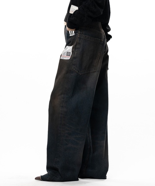 Maison MIHARA YASUHIRO(メゾンミハラヤスヒロ)の「Amateur Sewn Like Wide Denim Pants(デニムパンツ・レディース・ダークインディゴブルー/ブラック/インディゴブルー・36/38)」の20枚目の写真