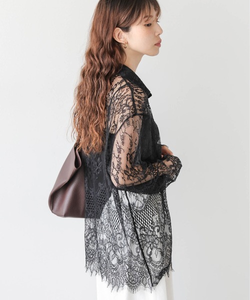 AMELY(エミリー)の「総レース シアーシャツ(シャツ/ブラウス・レディース・ホワイト/ブラック・フリー)」の13枚目の写真