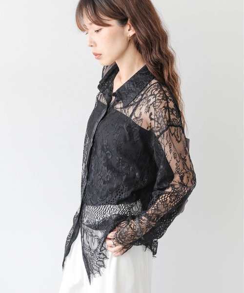 AMELY(エミリー)の「総レース シアーシャツ(シャツ/ブラウス・レディース・ホワイト/ブラック・フリー)」の15枚目の写真