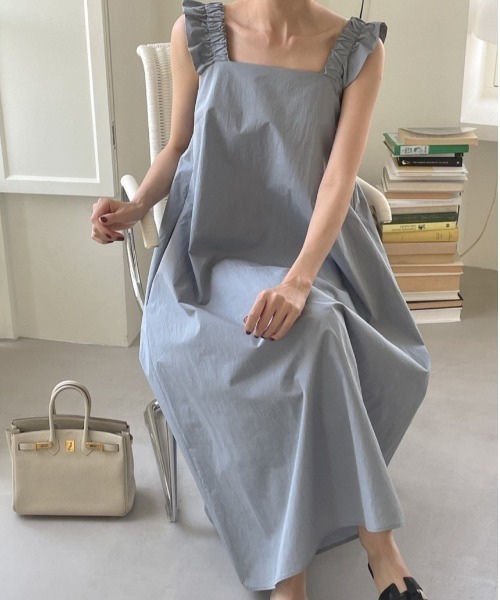 YUGA(ユーガ)の「YUGA_YGMC Korean-style Frill-sleeve resort dress(ワンピース・レディース・ライトブルー/ライトベージュ・FREE)」の15枚目の写真