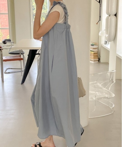 YUGA(ユーガ)の「YUGA_YGMC Korean-style Frill-sleeve resort dress(ワンピース・レディース・ライトブルー/ライトベージュ・FREE)」の17枚目の写真
