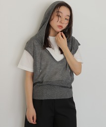 【cheriella】ミックスヤーンフーディトップス MIX YARN HOODIE TOP