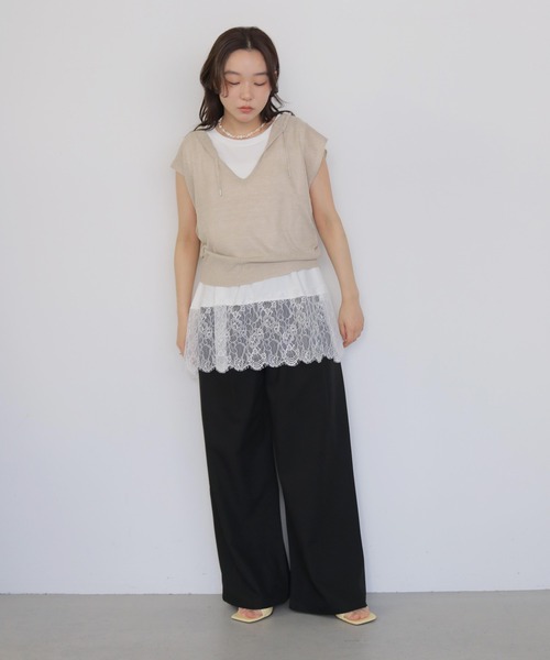 cheriella(シェリエラ)の「【cheriella】ミックスヤーンフーディトップス MIX YARN HOODIE TOP(Tシャツ/カットソー・レディース・ブラウン/アイボリー/チャコールグレー・FREE)」の17枚目の写真