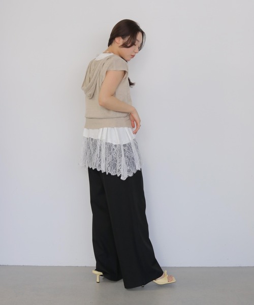 cheriella(シェリエラ)の「【cheriella】ミックスヤーンフーディトップス MIX YARN HOODIE TOP(Tシャツ/カットソー・レディース・ブラウン/アイボリー/チャコールグレー・FREE)」の11枚目の写真