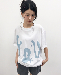 YOU グラフィックベーシックTシャツ ホワイト