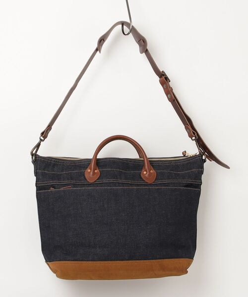 RRL（ダブル アール エル）の「レザートリム インディゴ デニム トート（トートバッグ・メンズ・ネイビー系1・ONE）」の5枚目の写真