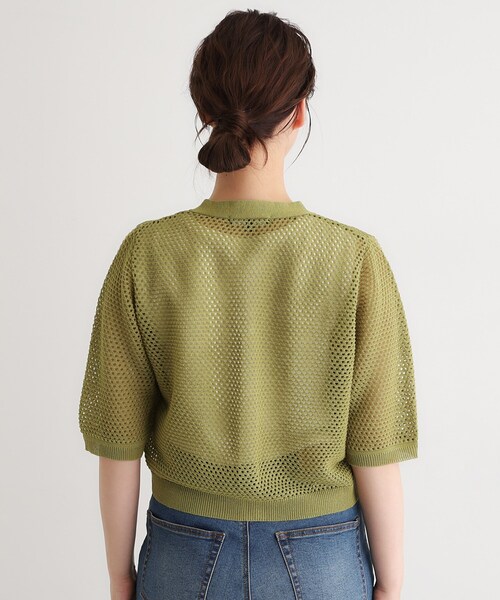 LAURA ASHLEY(ローラアシュレイ)の「【リネン混素材/洗える】フィッシュネットカーディガン(カーディガン/ボレロ・レディース・ブラック/グリーン/アイボリー・40/38)」の18枚目の写真