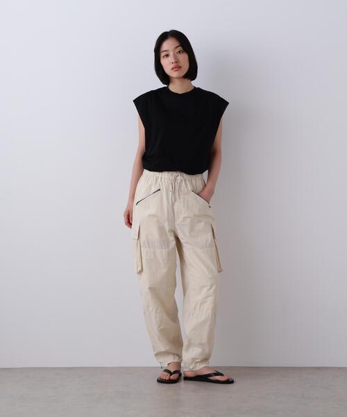 YLEVE(イレーヴ)の「YLEVE / COTTON SHEER JERSEY SLEEVELESS(Tシャツ/カットソー・レディース・ブラック/ホワイト・1)」の3枚目の写真