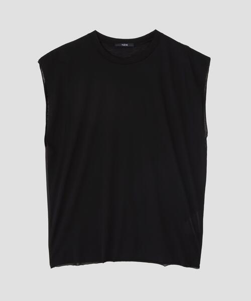 YLEVE(イレーヴ)の「YLEVE / COTTON SHEER JERSEY SLEEVELESS(Tシャツ/カットソー・レディース・ブラック/ホワイト・1)」の4枚目の写真