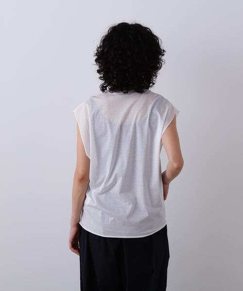 YLEVE(イレーヴ)の「YLEVE / COTTON SHEER JERSEY SLEEVELESS(Tシャツ/カットソー・レディース・ブラック/ホワイト・1)」の11枚目の写真