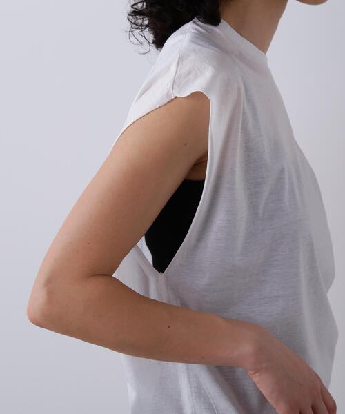 YLEVE(イレーヴ)の「YLEVE / COTTON SHEER JERSEY SLEEVELESS(Tシャツ/カットソー・レディース・ブラック/ホワイト・1)」の13枚目の写真
