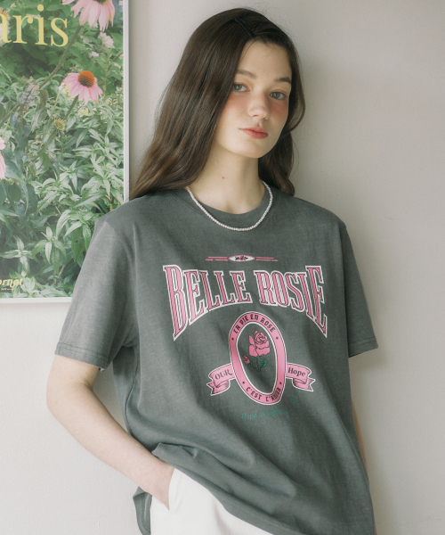 OURHOPE(アワーホープ)の「ベルローズTシャツ - ダークグレー(Tシャツ/カットソー・レディース・ダークグレー・1(S)/2(M))」の2枚目の写真