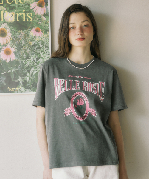 OURHOPE(アワーホープ)の「ベルローズTシャツ - ダークグレー(Tシャツ/カットソー・レディース・ダークグレー・1(S)/2(M))」の3枚目の写真