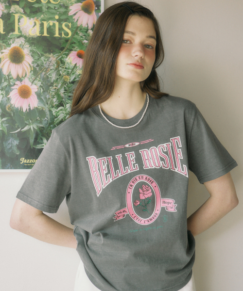 OURHOPE(アワーホープ)の「ベルローズTシャツ - ダークグレー(Tシャツ/カットソー・レディース・ダークグレー・1(S)/2(M))」の4枚目の写真