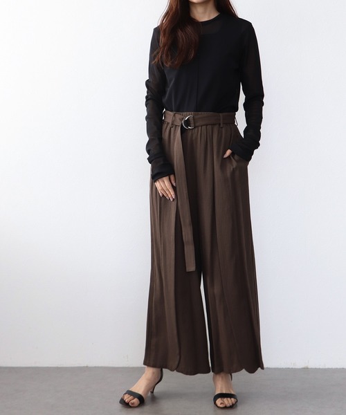 Jines（ジネス）の「スラブ配色ベルト付パンツ（その他パンツ・レディース・ブラック/カーキ・38）」の7枚目の写真
