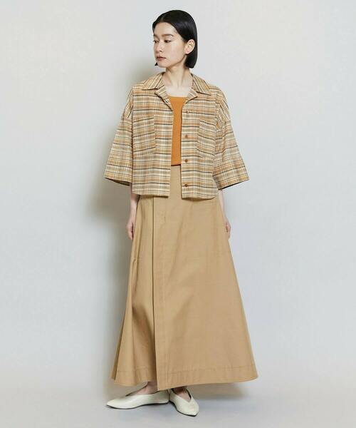 MOGA（モガ）の「コットンシルクチェックシャツブラウス［セットアップ可能］（シャツ/ブラウス・レディース・ベージュ/オフホワイト・2）」の15枚目の写真