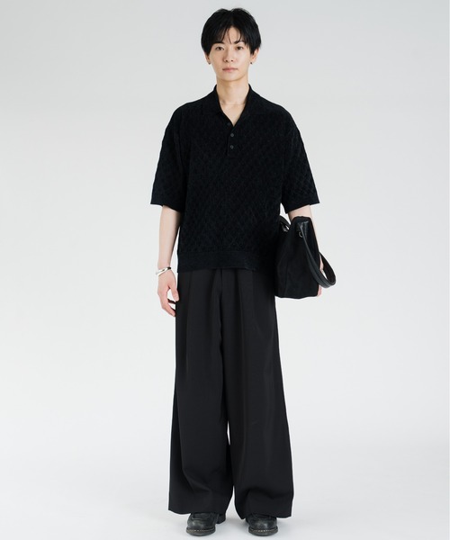 SINSS(シンス)の「Compact knit HS polo shirt / コンパクトニットショートスリーブポロシャツ(シャツ/ブラウス・メンズ・ブルー/ブラック・LARGE/X-SMALL/MEDIUM/SMALL)」の3枚目の写真