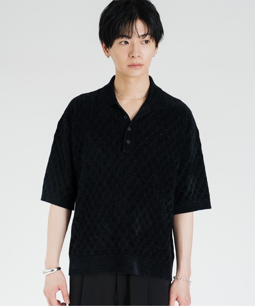 SINSS(シンス)の「Compact knit HS polo shirt / コンパクトニットショートスリーブポロシャツ(シャツ/ブラウス・メンズ・ブルー/ブラック・LARGE/X-SMALL/MEDIUM/SMALL)」の10枚目の写真