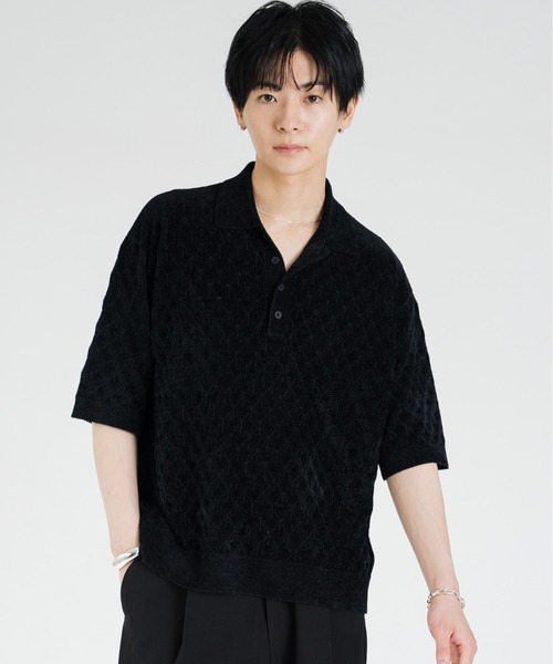 SINSS(シンス)の「Compact knit HS polo shirt / コンパクトニットショートスリーブポロシャツ(シャツ/ブラウス・メンズ・ブルー/ブラック・LARGE/X-SMALL/MEDIUM/SMALL)」の5枚目の写真