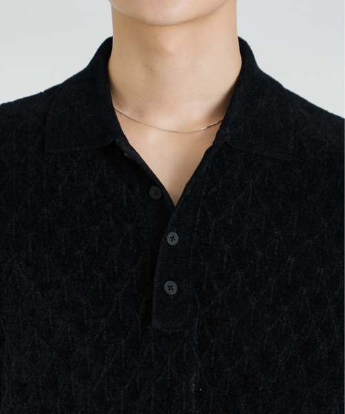 SINSS(シンス)の「Compact knit HS polo shirt / コンパクトニットショートスリーブポロシャツ(シャツ/ブラウス・メンズ・ブルー/ブラック・LARGE/X-SMALL/MEDIUM/SMALL)」の13枚目の写真