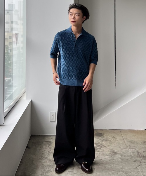 SINSS(シンス)の「Compact knit HS polo shirt / コンパクトニットショートスリーブポロシャツ(シャツ/ブラウス・メンズ・ブルー/ブラック・LARGE/X-SMALL/MEDIUM/SMALL)」の17枚目の写真
