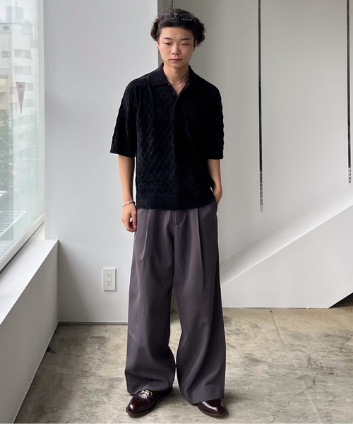 SINSS(シンス)の「Compact knit HS polo shirt / コンパクトニットショートスリーブポロシャツ(シャツ/ブラウス・メンズ・ブルー/ブラック・LARGE/X-SMALL/MEDIUM/SMALL)」の16枚目の写真