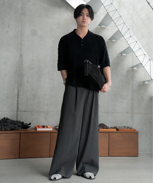 SINSS(シンス)の「Compact knit HS polo shirt / コンパクトニットショートスリーブポロシャツ(シャツ/ブラウス・メンズ・ブルー/ブラック・LARGE/X-SMALL/MEDIUM/SMALL)」の22枚目の写真
