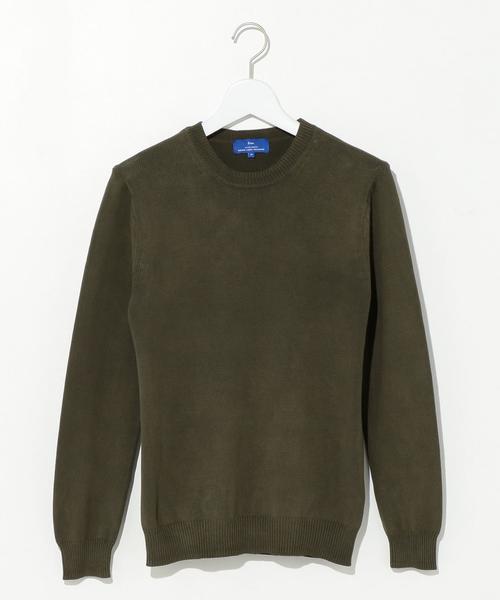 green label relaxing（グリーンレーベルリラクシング）の「ELAN G/DYE WASHED C/N ニット（ニット/セーター・メンズ・オリーブ/ネイビー・38/36/40）」の2枚目の写真