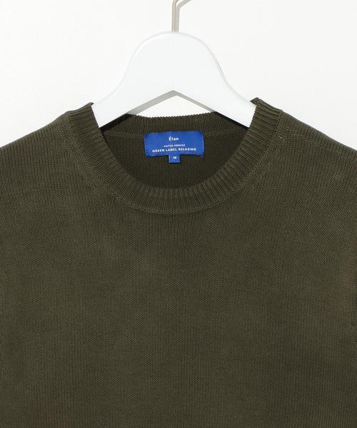 green label relaxing（グリーンレーベルリラクシング）の「ELAN G/DYE WASHED C/N ニット（ニット/セーター・メンズ・オリーブ/ネイビー・38/36/40）」の3枚目の写真