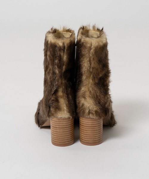 MAISON SPECIAL（メゾンスペシャル）の「Fur-Like Square Short Boots/ファーライクスクエアショートブーツ（ブーツ・レディース・ブラウン/ブラック・36/37/38）」の12枚目の写真