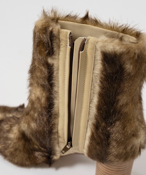 MAISON SPECIAL（メゾンスペシャル）の「Fur-Like Square Short Boots/ファーライクスクエアショートブーツ（ブーツ・レディース・ブラウン/ブラック・36/37/38）」の13枚目の写真