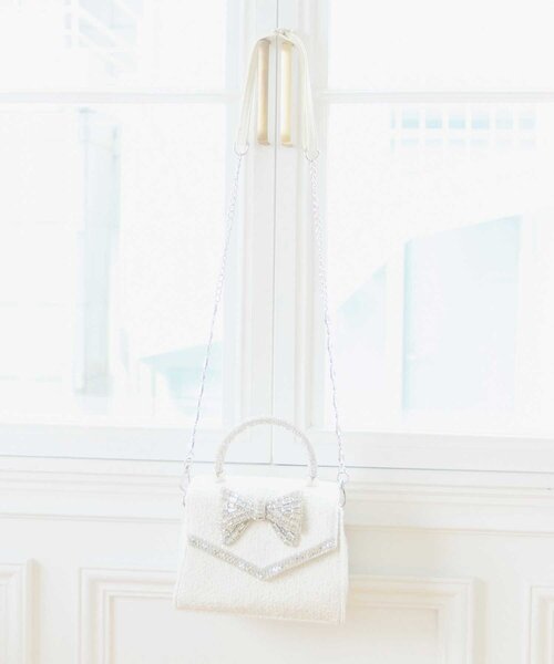 Belle Charme（ベルシャルム）の「【Belle Charme】Crystal Ribbon Chain Bag（ショルダーバッグ・レディース・ブラック/ピンク/オフホワイト/シルバー・FREE）」の15枚目の写真