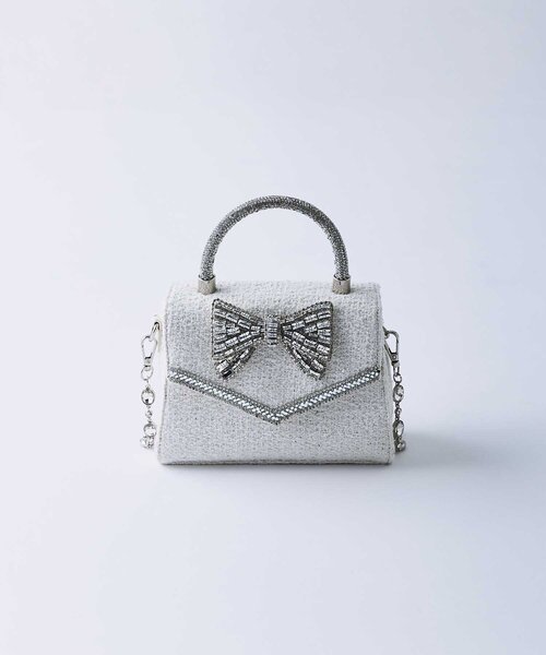Belle Charme（ベルシャルム）の「【Belle Charme】Crystal Ribbon Chain Bag（ショルダーバッグ・レディース・ブラック/ピンク/オフホワイト/シルバー・FREE）」の17枚目の写真