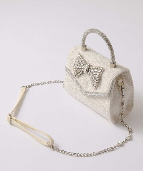 Belle Charme（ベルシャルム）の「【Belle Charme】Crystal Ribbon Chain Bag（ショルダーバッグ・レディース・ブラック/ピンク/オフホワイト/シルバー・FREE）」の18枚目の写真