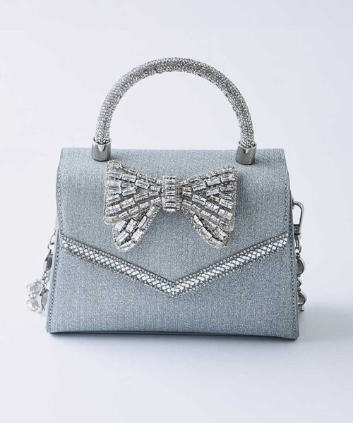 Belle Charme（ベルシャルム）の「【Belle Charme】Crystal Ribbon Chain Bag（ショルダーバッグ・レディース・ブラック/ピンク/オフホワイト/シルバー・FREE）」の4枚目の写真