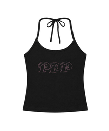PPP ホットフィックスポイントホルターネックスリーブレスブラック