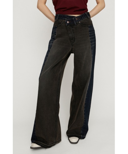 SLY(スライ)の「TONAL MIX DENIM PT トーナルミックスデニムパンツ 夏服 秋服 冬服(デニムパンツ・レディース・ブラック系その他2/ブルー系その他・0/2/1)」の2枚目の写真