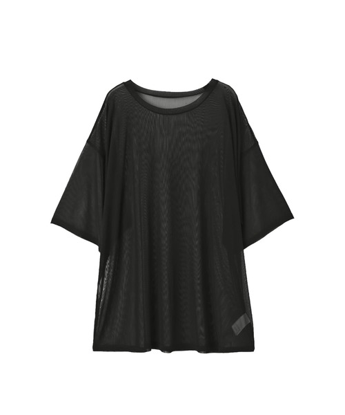 STYLE DELI(スタイルデリ)の「【BLK001】シアー半袖プルオーバー(Tシャツ/カットソー・レディース・ブラック/ブルー/イエロー・FREE)」の14枚目の写真