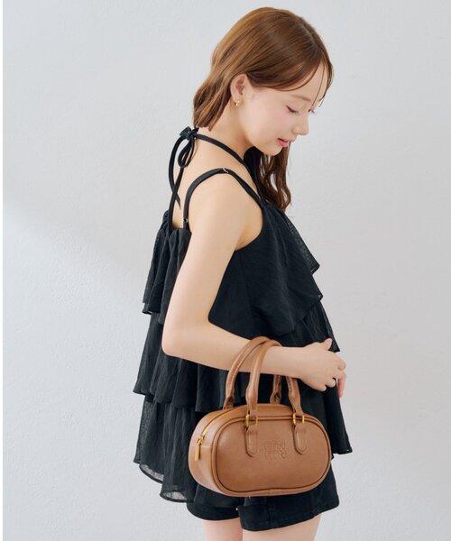 continuer de NICE CLAUP(コンティニューデナイスクラップ)の「ころんと愛らしいミニボストンバッグ(ボストンバッグ・レディース・ブラウン/ブラック/キャメル・FREE)」の9枚目の写真