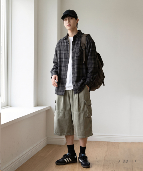 UMM(ウム)の「ピグメントウォッシングカーゴバミューダパンツ 3COLOR(その他パンツ・メンズ・グレー/チャコール/カーキ・F)」の4枚目の写真
