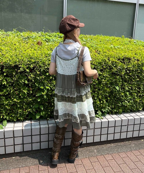 WC（ダブル シー）の「パッチワークキャミワンピース（ワンピース・レディース・グリーン/ブラック・FREE）」の17枚目の写真