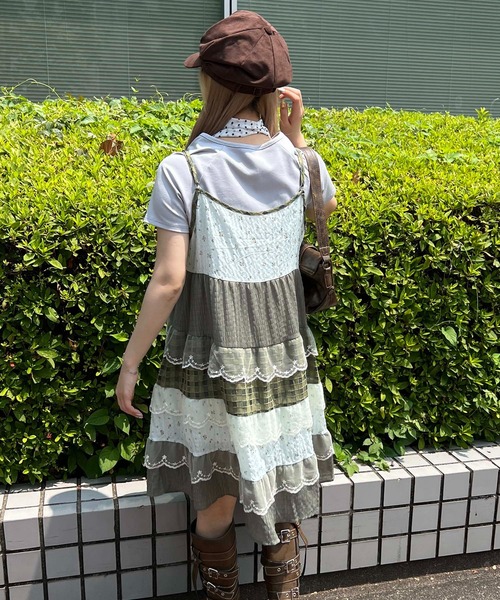 WC（ダブル シー）の「パッチワークキャミワンピース（ワンピース・レディース・グリーン/ブラック・FREE）」の18枚目の写真
