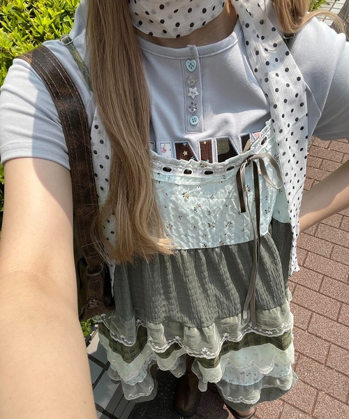 WC（ダブル シー）の「パッチワークキャミワンピース（ワンピース・レディース・グリーン/ブラック・FREE）」の19枚目の写真