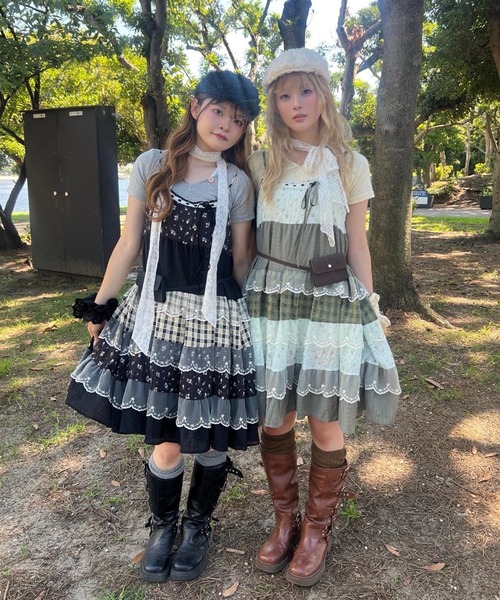 WC（ダブル シー）の「パッチワークキャミワンピース（ワンピース・レディース・グリーン/ブラック・FREE）」の21枚目の写真