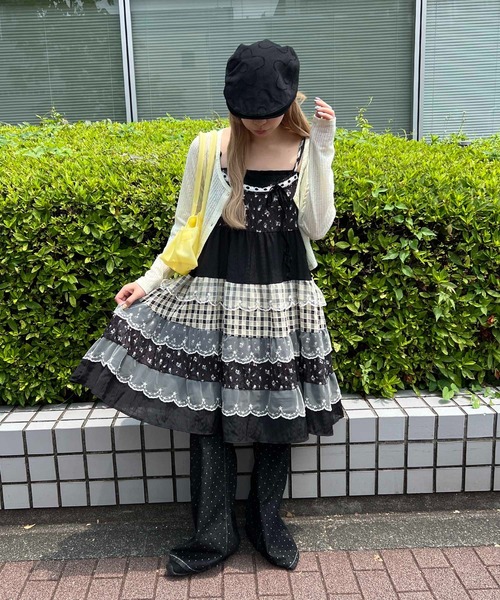 WC（ダブル シー）の「パッチワークキャミワンピース（ワンピース・レディース・グリーン/ブラック・FREE）」の9枚目の写真